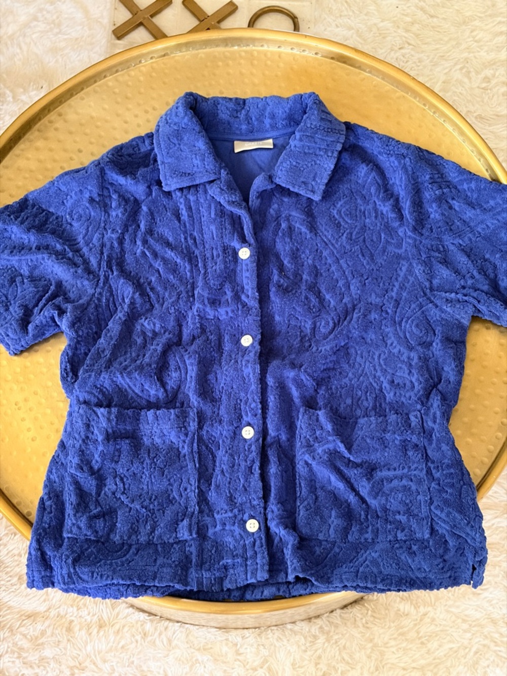 KITH KIDS PAISLEY TERRY CAMP SHIRT